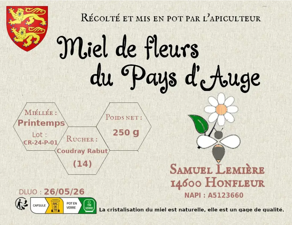 Miel de Printemps 250g de Coudray-Rabut