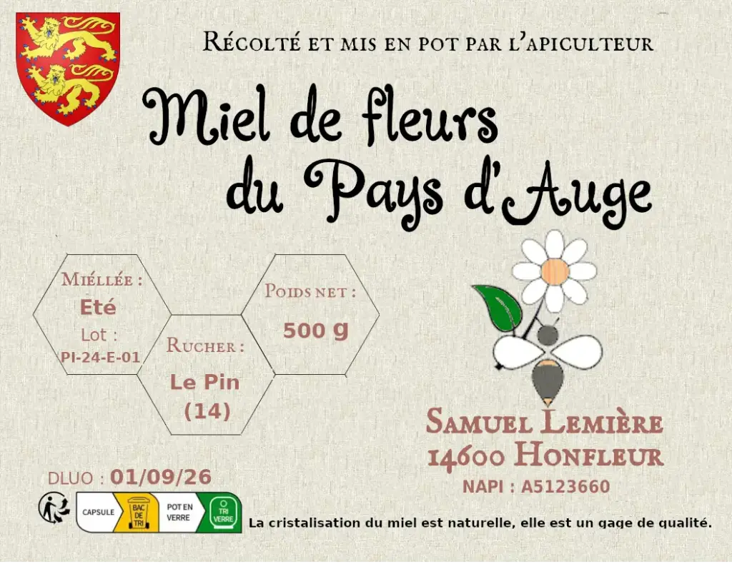 Miel Eté 500g de Le Pin