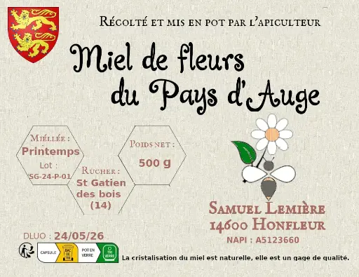 [SG-P-500] Miel de Printemps 500g de Saint Gatien des bois