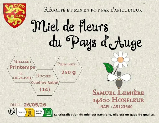 [CR-P-250] Miel de Printemps 250g de Coudray-Rabut