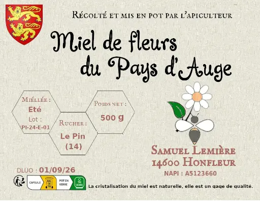 [PI-E-500] Miel Eté 500g de Le Pin