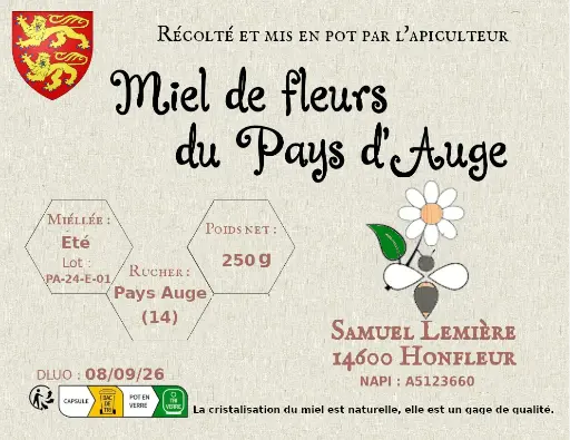 [PA-E-250] Miel Eté 250g du Pays d'Auge